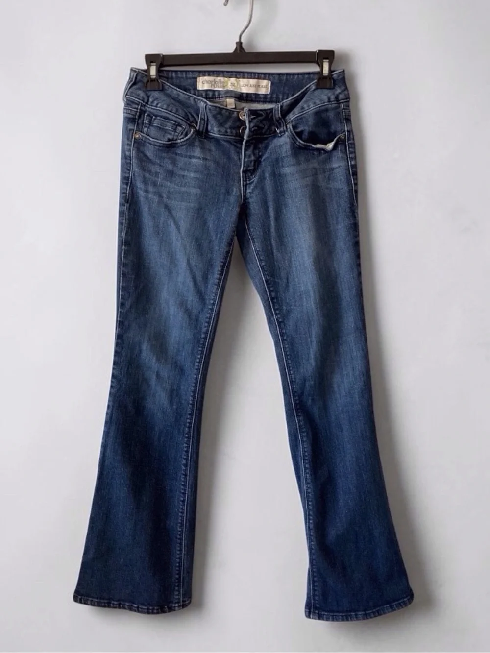 Charlotte Russe Low Rise Flare Jeans Y2K Dark Wash Size 2S
